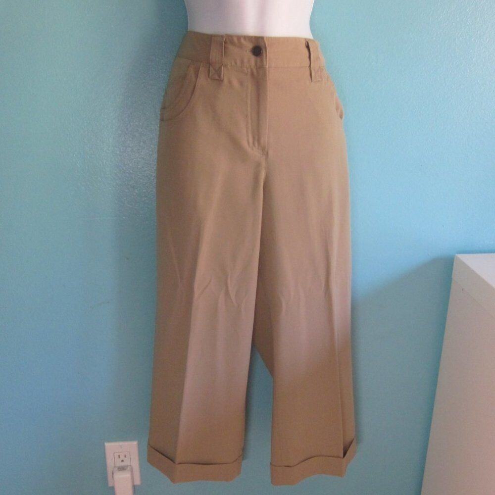 Larry Levine Crop Cuffed Dress Pants Size 10